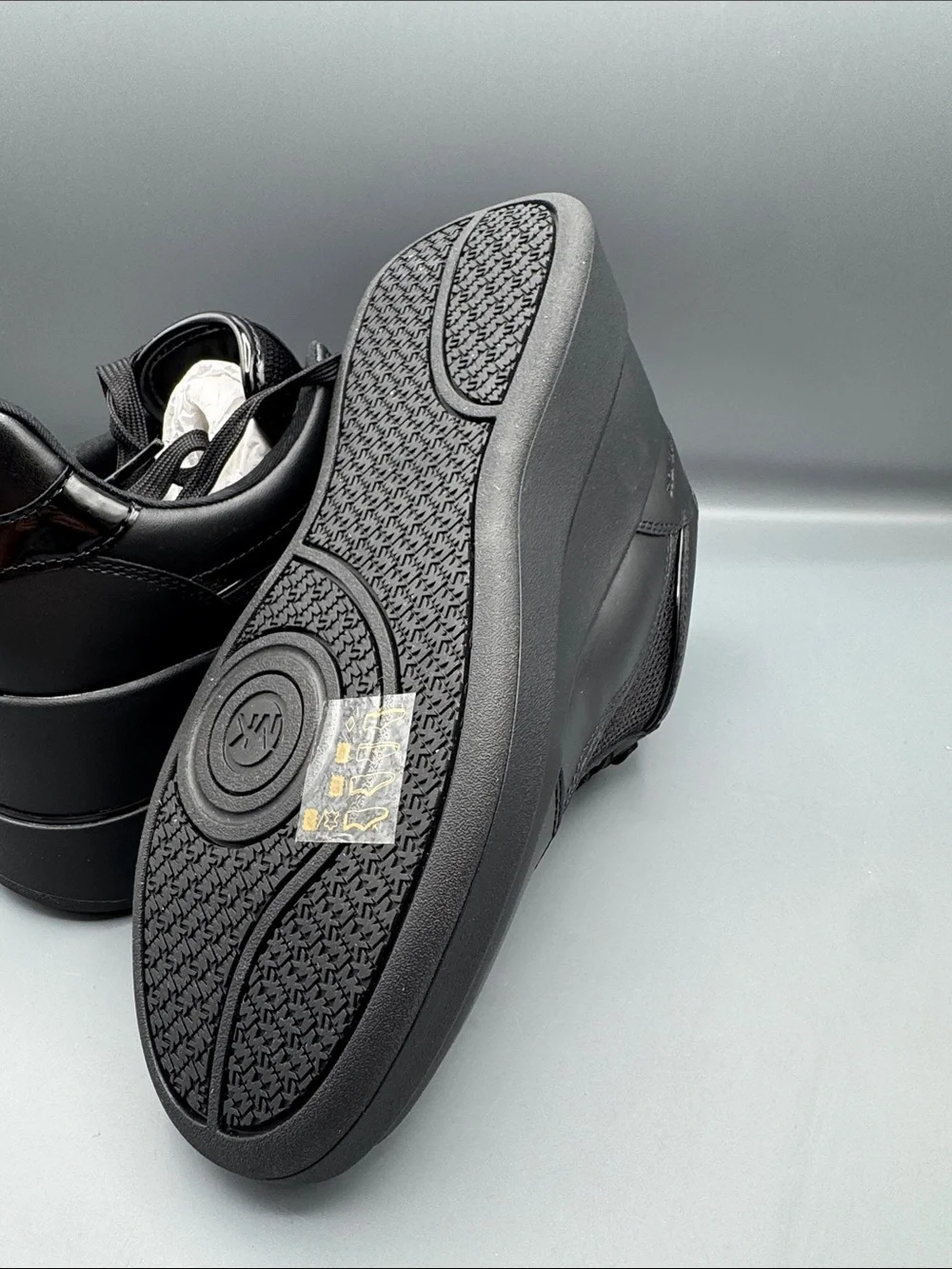 MICHAEL MICHAEL KORS Emmy Leather and Mesh Wedge Trainer